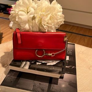 Chloe red wallet with gold details
